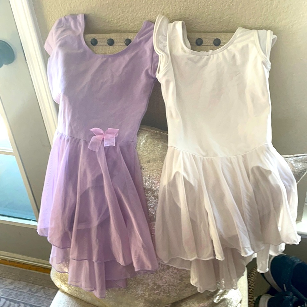 NWOT 2 leotards with skirts size 6-8 girls. *2
